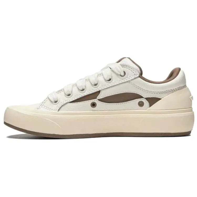 Li Ning Slip Resistant Cushioning Abrasion Resistant Low top Skateboard Shoes Women's Beige