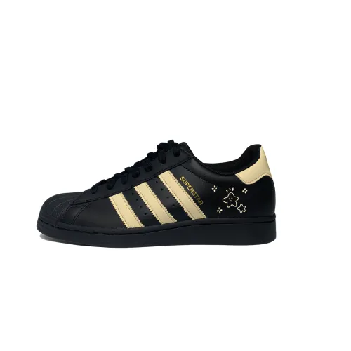 Adidas Originals SUPERSTAR Golden Star Rhythm Low top Skateboard Shoes Unisex Black Yellow