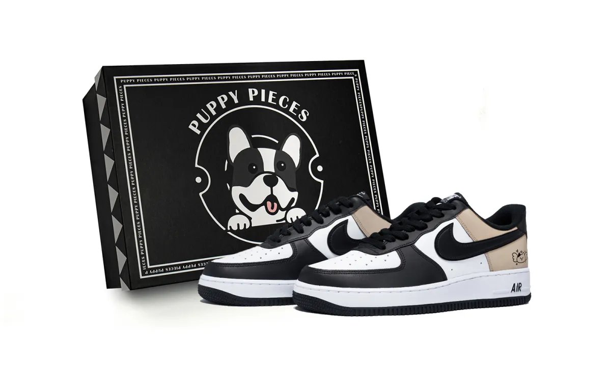 Nike Air Force 1 Puppy Fragment, Special Shoe Box Low top Skateboard Shoes Men's White Brown