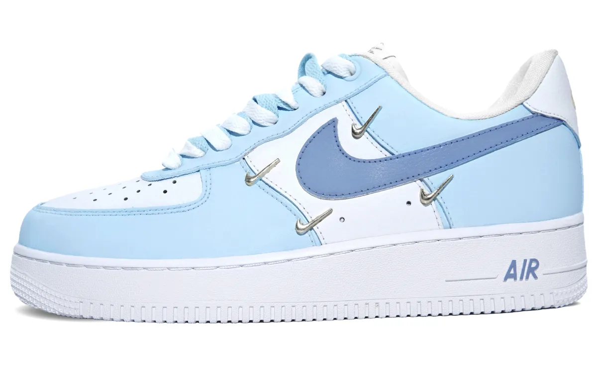 Nike Air Force 1 Abrasion-Resistant Low-top Skateboard Shoes Women's Light Blue
