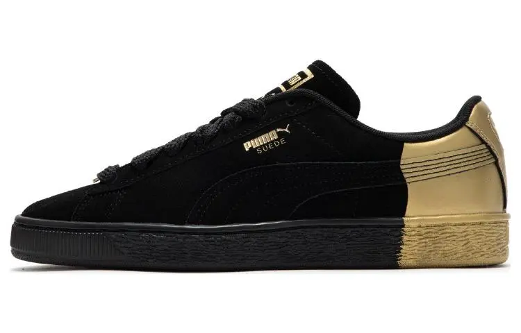 Puma Suede Black Gold Metallic