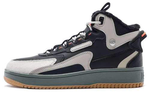 Anta Life Collection Fleece lined High top Skateboard Shoes Men's Gray Black