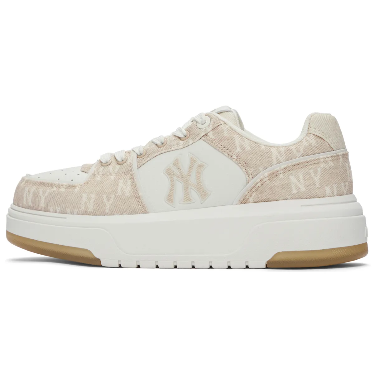 MLB New York Yankees Low top Skateboard Shoes Unisex Beige Yellow