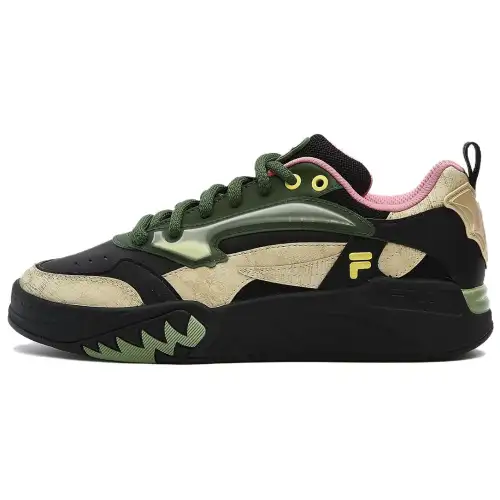 FILA FUSION Desperado Low Top Skate Shoes 'Black Green Beige' Women's