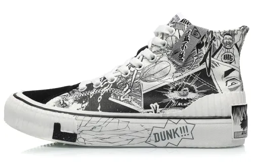 Li Ning BADFIVE Skateboard Shoes Women's High Top