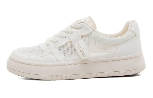 RENBEN Balance Lightweight Breathable Low top Skateboard Shoes Women's White