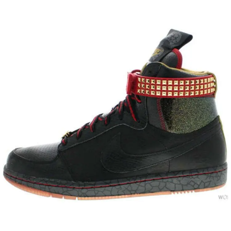 Mighty Crown x Nike Slip Resistant Abrasion Resistant High top Skateboard Shoes Unisex Black Red