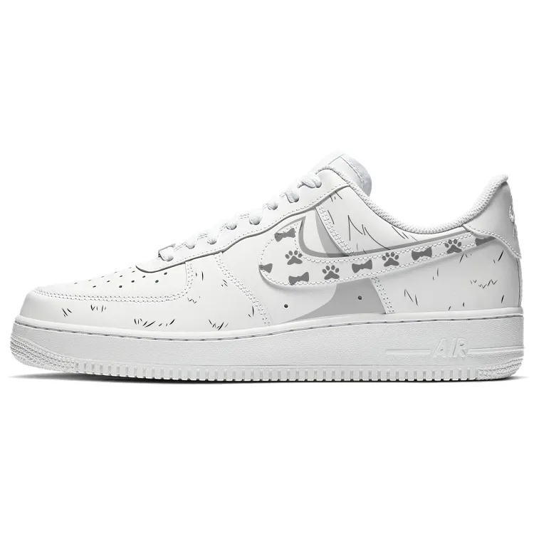 Nike Air Force 1 Slip Resistant, Abrasion Resistant, Lightweight Low top Skateboard Shoes Women's White Gray