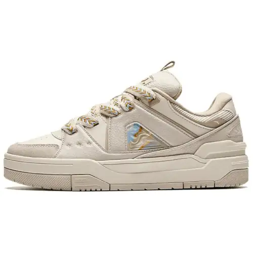 Anta Good Things Will Happen Slip Resistant And Abrasion Resistant Coverage Low top Skateboard Shoes Men's Beige