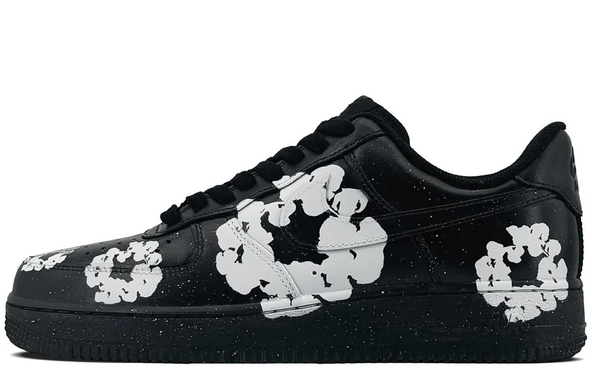 Nike Air Force 1 Leather Coverage Slip Resistant Abrasion Resistant Low top Skateboard Shoes Unisex Black