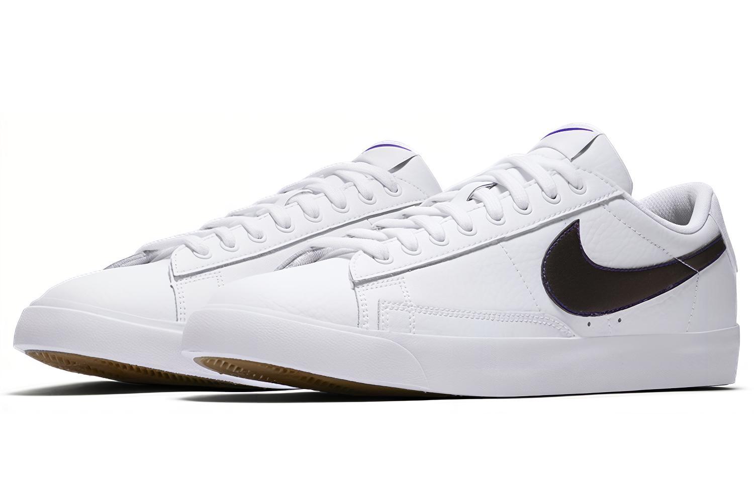 Мужские кеды Nike Blazer PRM SU19 (бело-фиолетовые) — Белыйфиолетовый — фото 3