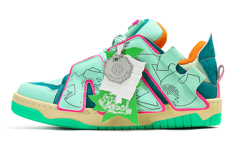 ADCDAVINCI Ice Cream Collection, Mismatched Height Increasing Low top Skateboard Shoes Unisex
