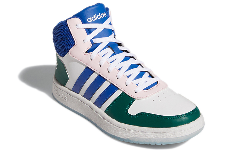 Женские кроссовки adidas neo mid (белый / синий / зеленый) — Белый / синий / зелёный — фото 3