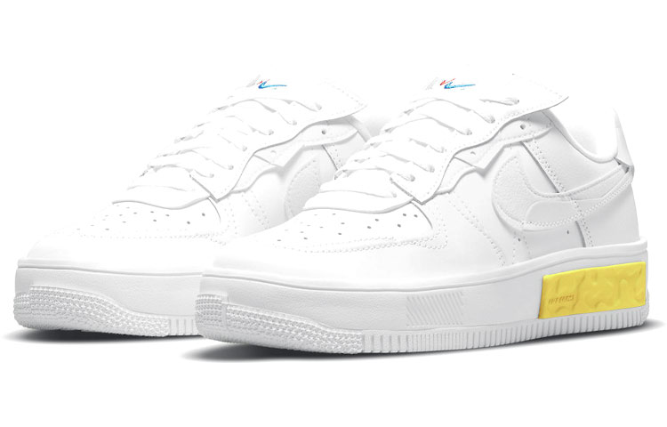 Женские кроссовки Nike Air Force 1 Fontanka (белый / желтый) — Белый / жёлтый — фото 3