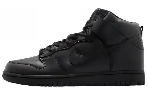 Nike Dunk High Premium Cushioning, Wear Resistant Mid top Skateboard Shoes Unisex Black