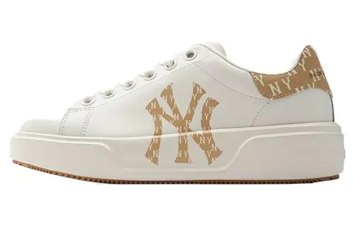 MLB Chunky Classic Trendy Abrasion Resistant Low top Skateboard Shoes Unisex Light Sand
