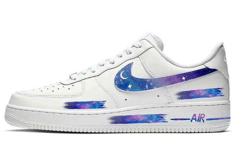 Nike Air Force 1 Skateboard Shoes Women's Low Top White/Blue