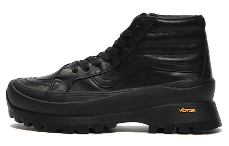 Vans SK8 Abrasion Resistant Breathable Abrasion Resistant Breathable High top Skateboard Shoes Unisex Black Yellow