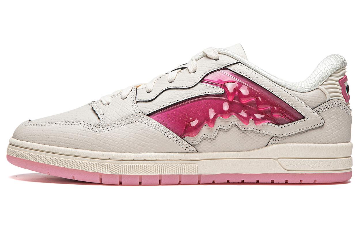 Li Ning Wave Pro Cushioning, Wear Resistant Low top Skateboard Shoes Unisex Ecru/Princess Pink