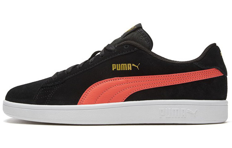 PUMA Puma Smash v2 retro casual low-top sneakers for men and women, black coral red
