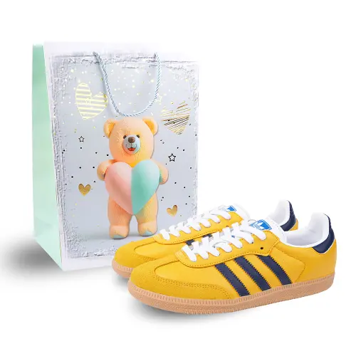 Adidas Originals Samba Low top Skateboard Shoes Unisex Yellow Blue White