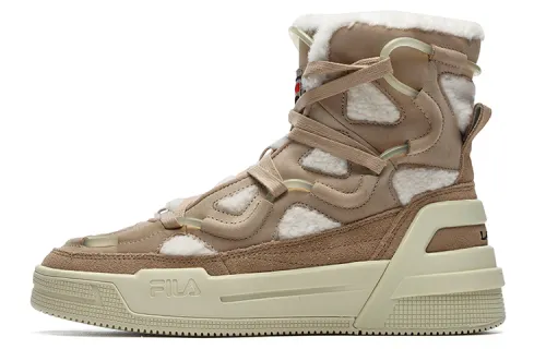 Lanvin x FILA Lanvin Fleece Lined Casual High top Skateboard Shoes Women's Nougat Beige