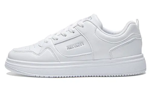 RENBEN Non Slip And Waterproof Cushioning Abrasion Resistant Low top Skateboard Shoes Women's White