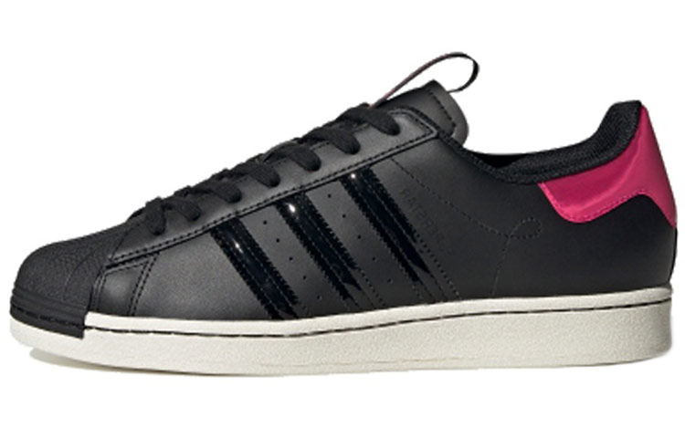 Adidas originals Superstar series classic shell toe casual low-cut sneakers for men and women, black and red