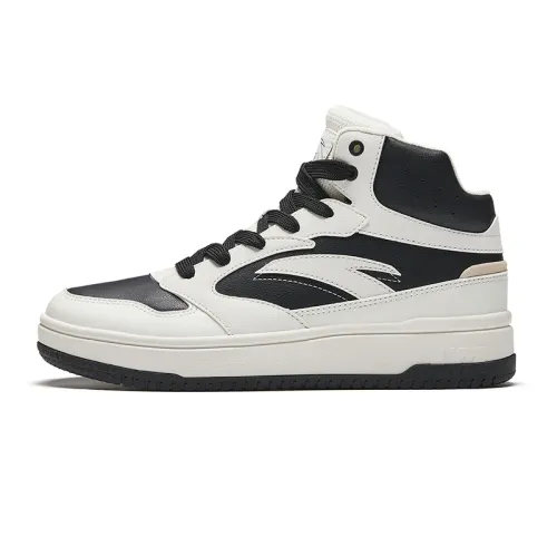 Anta Life Collection Slip Resistant Abrasion Resistant Mid top Skateboard Shoes Men's Black White