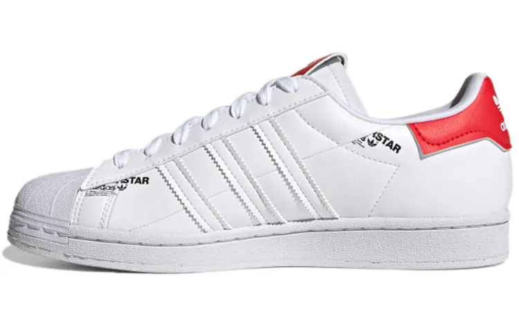 Adidas Superstar Vivid Red Logo Print