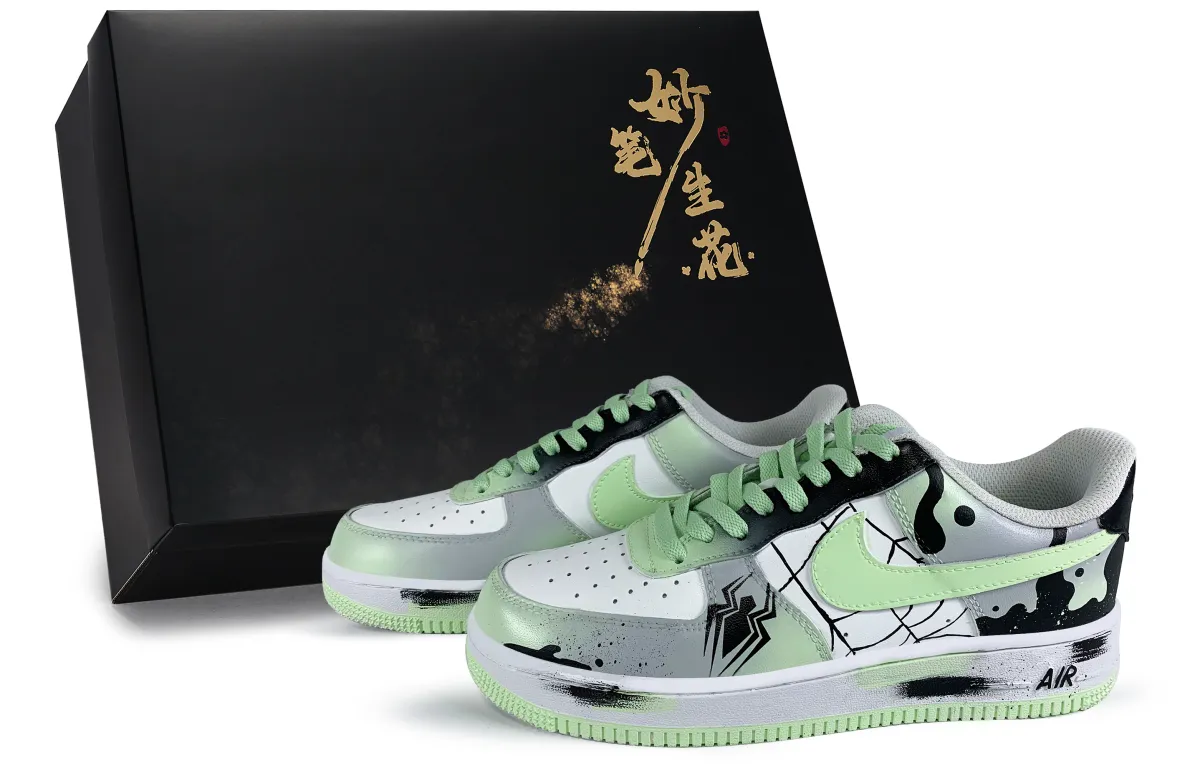 Nike Air Force 1 Wondrous Pen, Lethal Venom Slip Resistant Abrasion Resistant Low top Skateboard Shoes Unisex