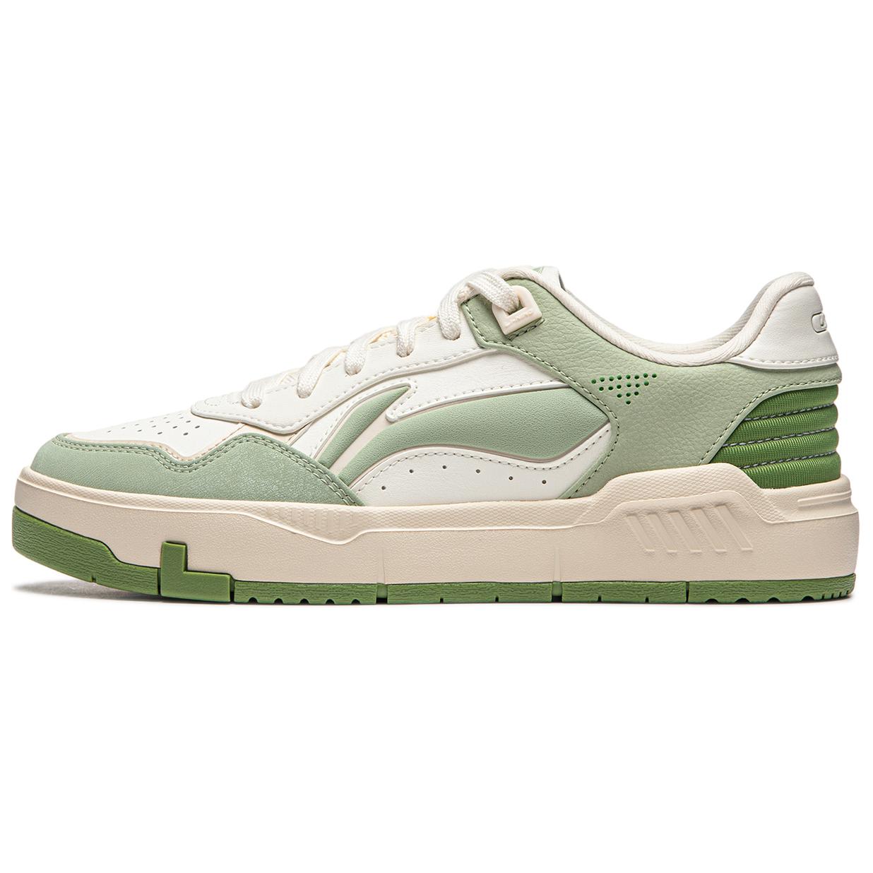 Li Ning Common 80s Slip Resistant Abrasion Resistant Low top Skateboard Shoes Women's Light Green