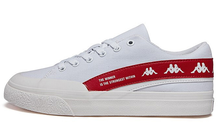 Kappa BANDA Coverage Slip Resistant Coverage Slip Resistant Low top Skateboard Shoes Unisex White Red
