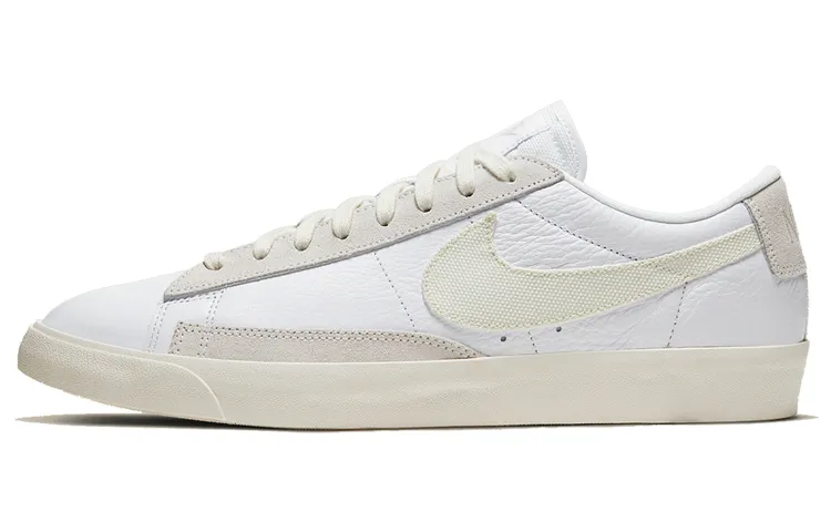 Nike Blazer Leather Abrasion Resistant Coverage Abrasion Resistant Coverage Low top Skateboard Shoes Unisex White