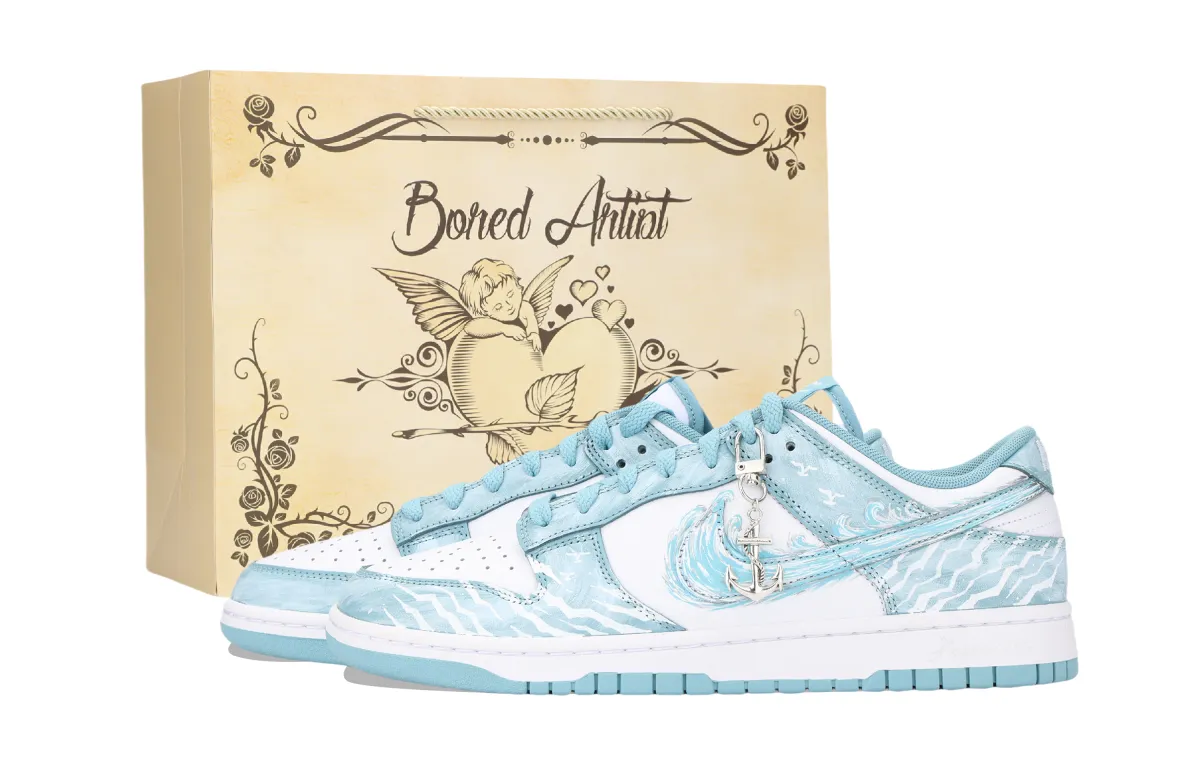 Nike Dunk Poseidon's Wrath Slip Resistant Abrasion Resistant Low top Skateboard Shoes Unisex Sky Blue