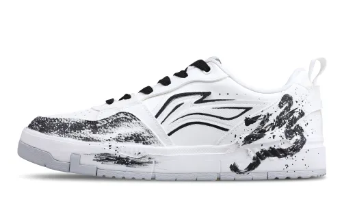 Li Ning Original Era Synthetic Leather Slip Resistant, Abrasion Resistant, Lightweight Low top Skateboard Shoes Men's
