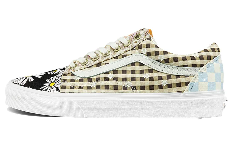 Vans Meadow Patchwork Canvas Cushioning Abrasion Resistant Lightweight Breathable Low top Skateboard Shoes Unisex