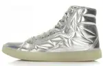 Li Ning Coverage Slip Resistant And Abrasion Resistant High top Skateboard Shoes Men's Silver
