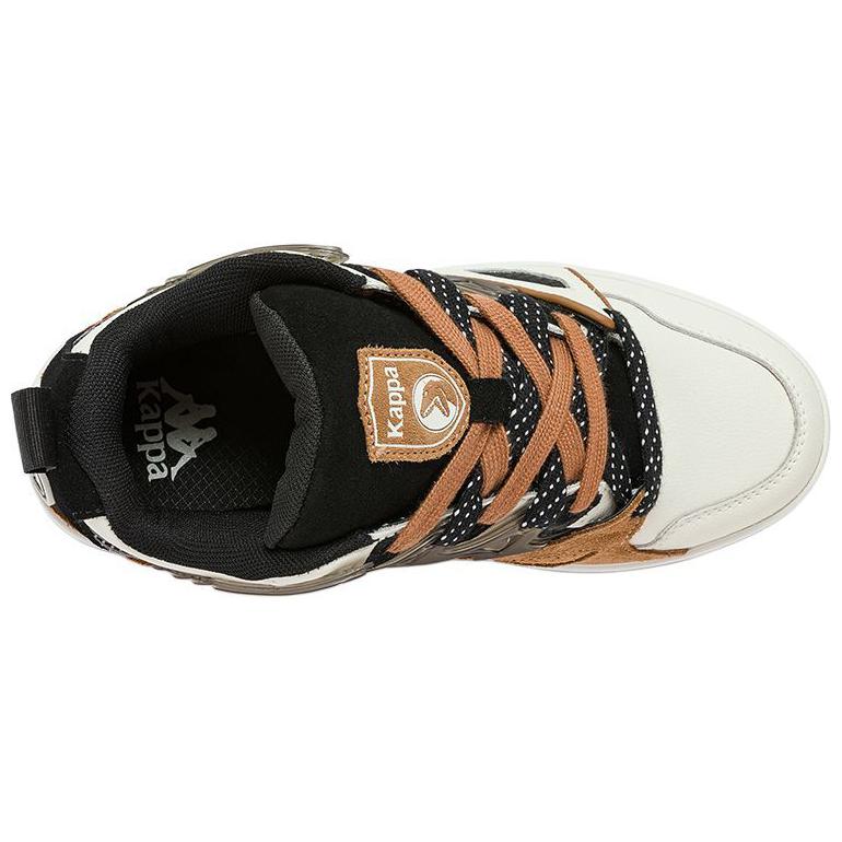 COPPOLELLA x Kappa Textile, Leather Abrasion Resistant Low top Skateboard Shoes Unisex White Brown Black