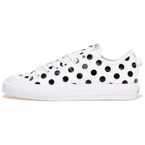 Adidas Originals Nizza Slip Resistant Abrasion Resistant Low top Skateboard Shoes Men's White Black
