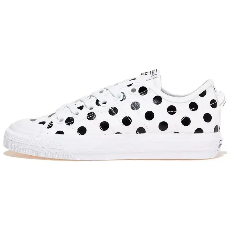 Adidas Originals Nizza Slip Resistant Abrasion Resistant Low top Skateboard Shoes Men's White Black