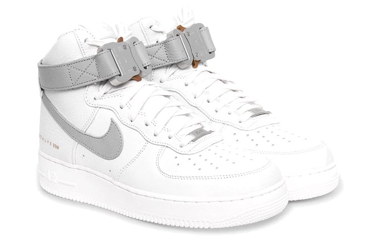 Кеды Nike x 1017 ALYX 9SM Air Force 1 High (белый / серый) — фото 3