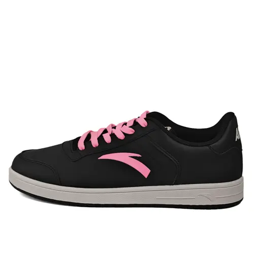 Anta Slip Resistant, Abrasion Resistant, Lightweight Low top Skateboard Shoes Men's Black Pink