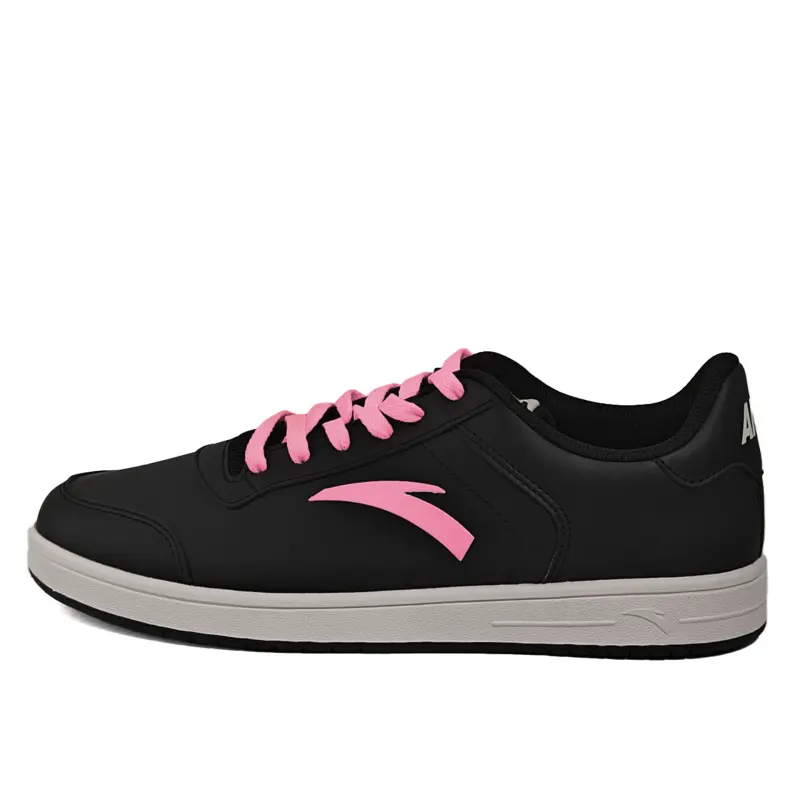 Anta Slip Resistant, Abrasion Resistant, Lightweight Low top Skateboard Shoes Men's Black Pink