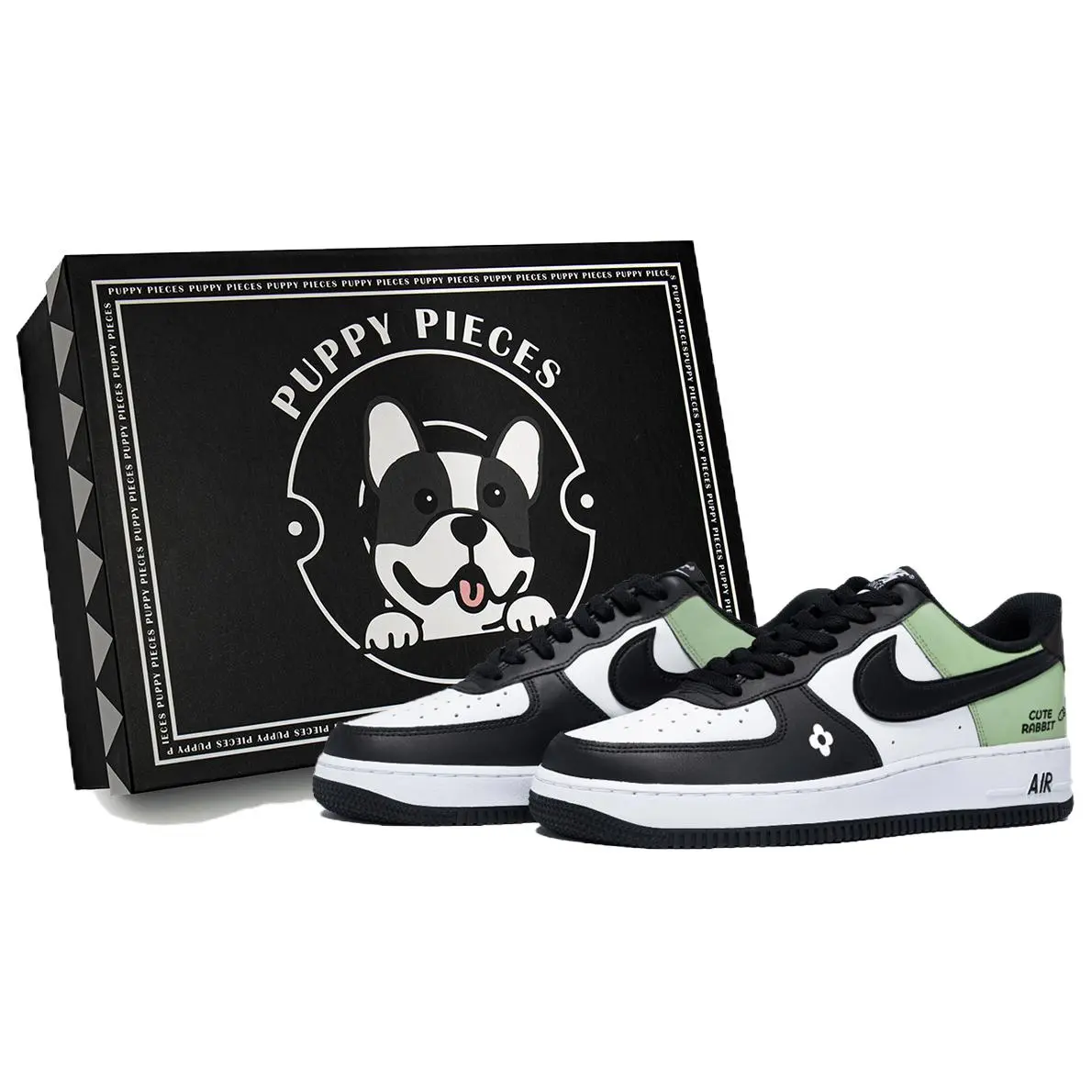 Nike Air Force 1 Puppy Fragment, Special Shoe Box Low top Skateboard Shoes Men's White