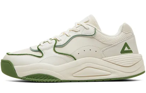 PEAK Taichi Strolling Thermal Cushioning Abrasion Resistant Low top Skateboard Shoes Men's Beige White Green