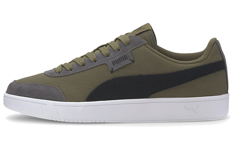 PUMA Court Legend Lo Cv Casual Wear resistant And Lightweight Low top Skateboard Shoes Unisex Army Green Black Gray