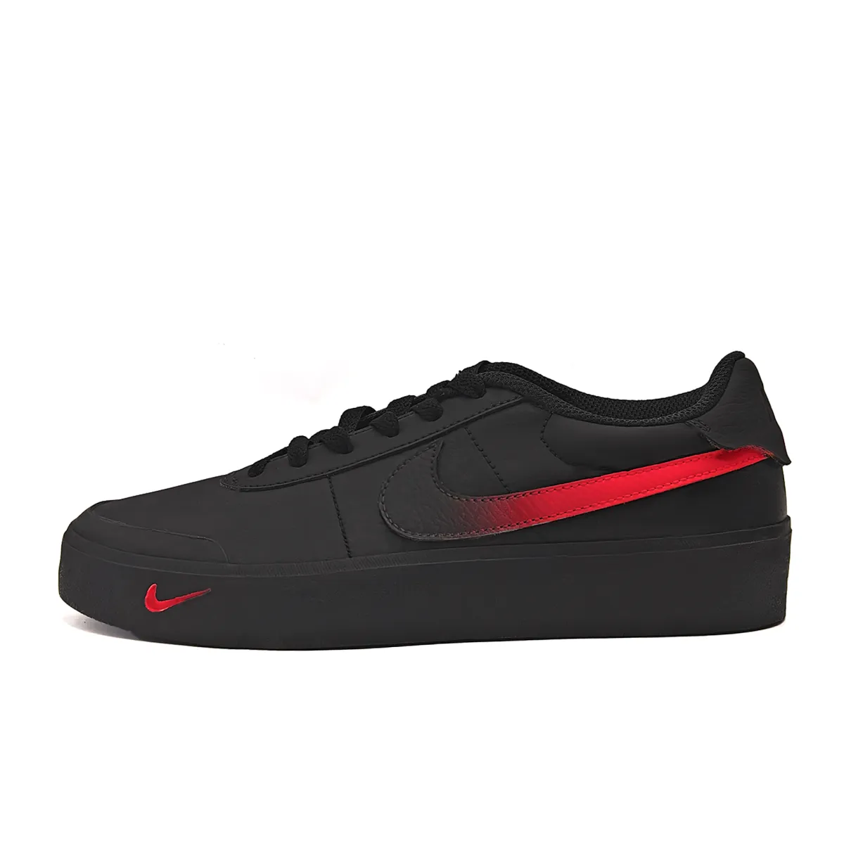 Nike Court Shot Sunset Red Slip Resistant Lightweight Low top Skateboard Shoes Unisex Black Red