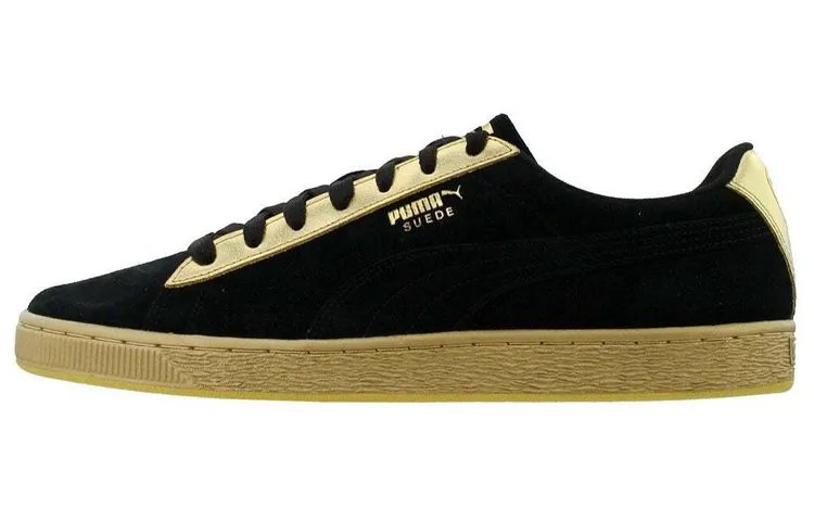 PUMA Suede Classic Metallic Leisure Board Shoes Black/Golden