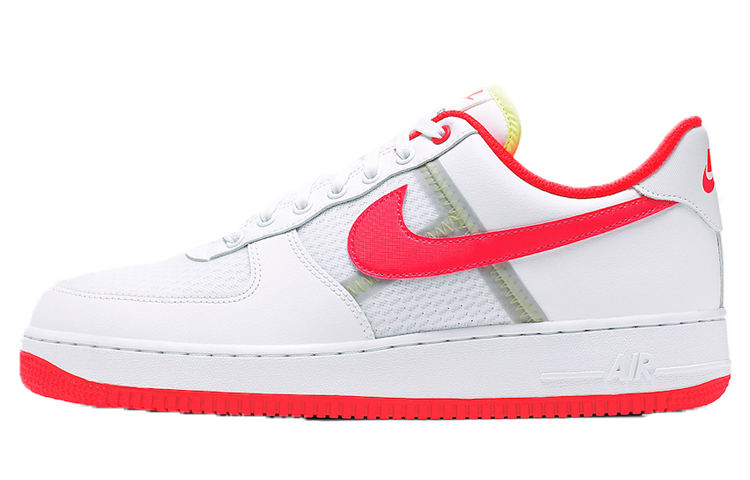 Мужские кроссовки Nike Air Force 1 (бело-красные) — Тёмно-красный / белый — фото 1